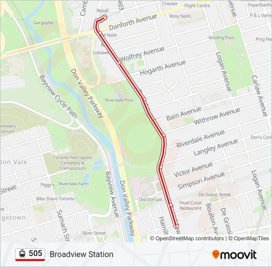 505 Bus Line Map