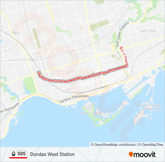 505 Bus Line Map