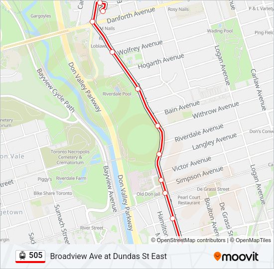 505 Streetcar Line Map