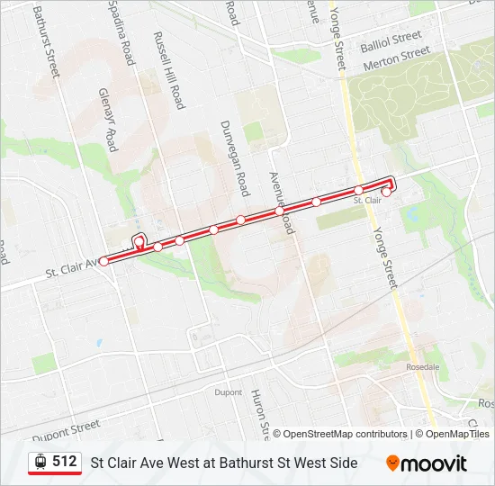 512 Streetcar Line Map