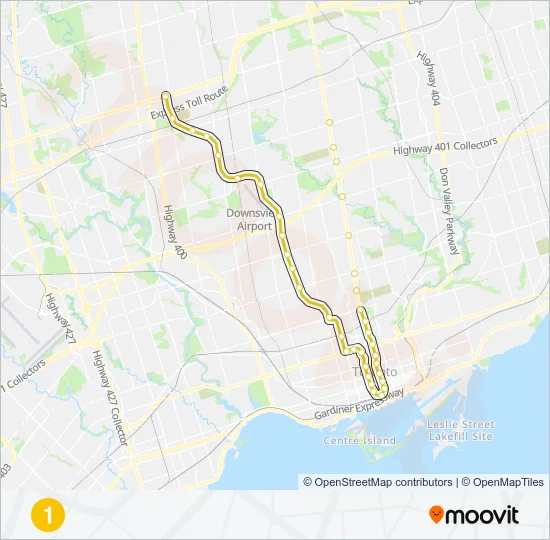 1 Subway Line Map