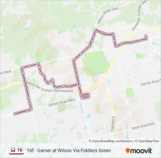 16 Bus Line Map
