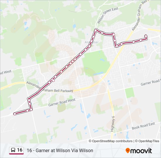 16 Bus Line Map