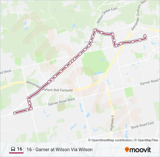 16 Bus Line Map