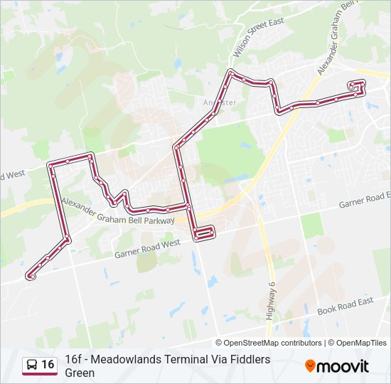 16 Bus Line Map