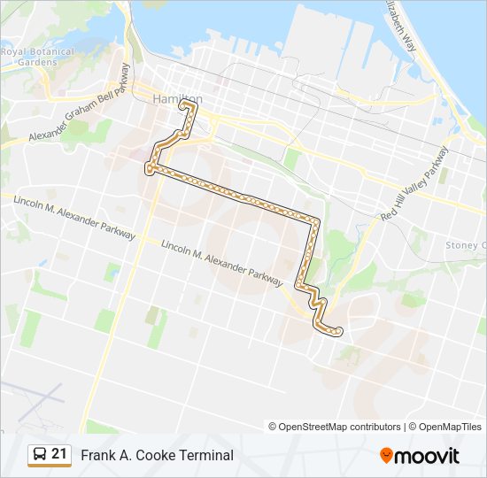 21 Bus Line Map