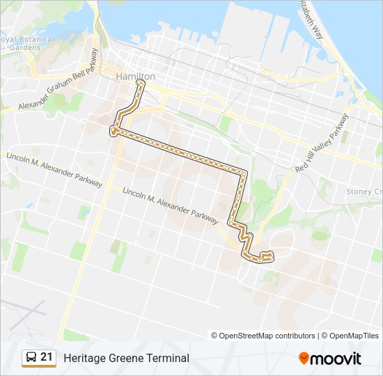 21 Bus Line Map