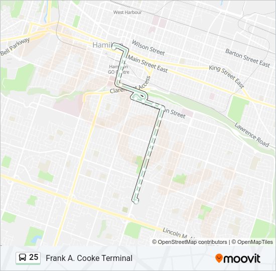 25 Bus Line Map