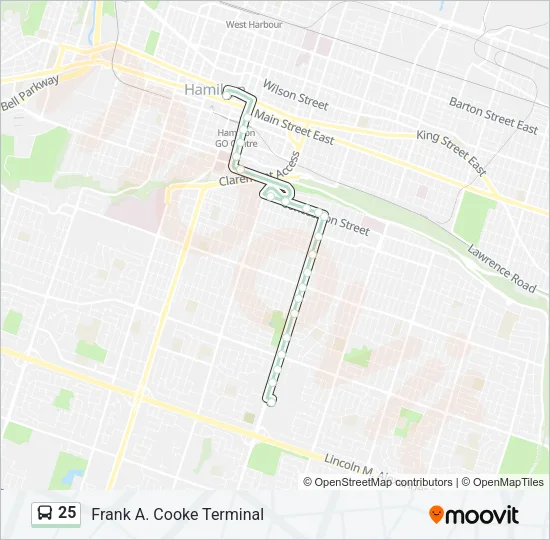 25 Bus Line Map