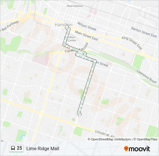 25 bus Line Map