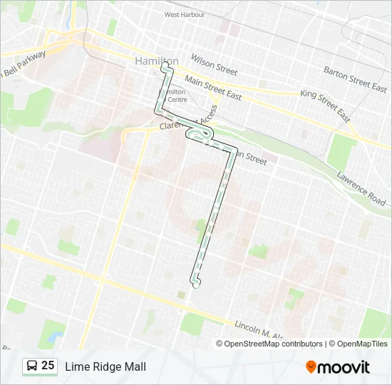 25 Bus Line Map