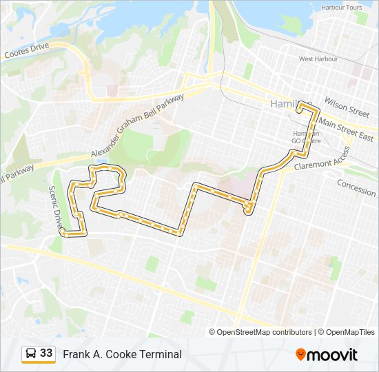 33 Bus Line Map
