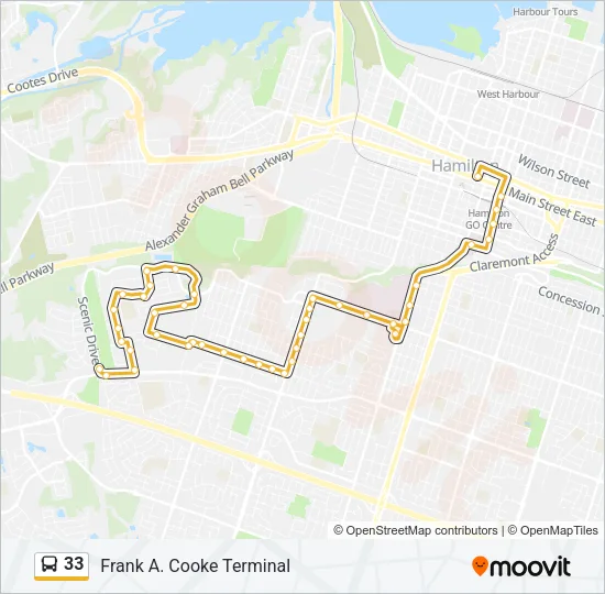 33 Bus Line Map