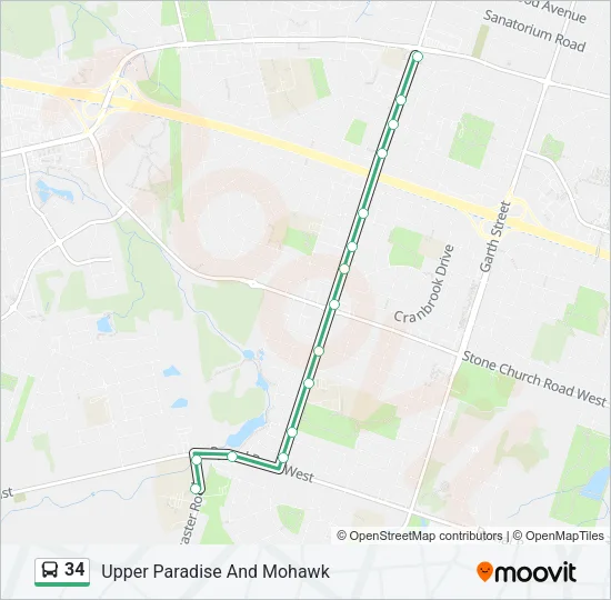 34 Bus Line Map