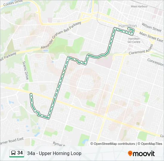 34 Bus Line Map