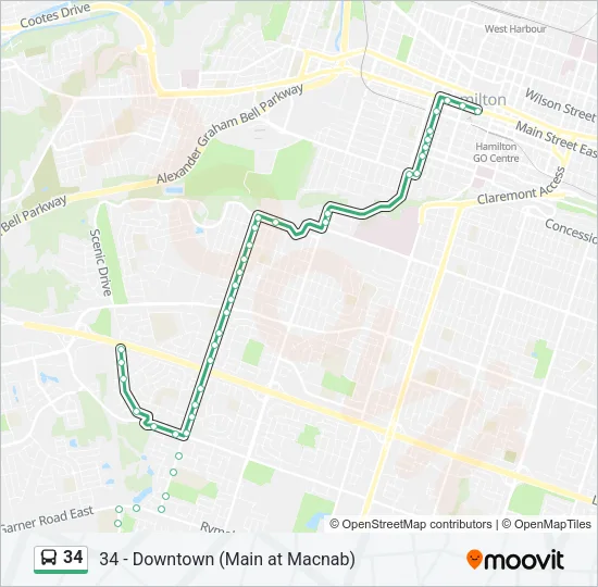 34 Bus Line Map