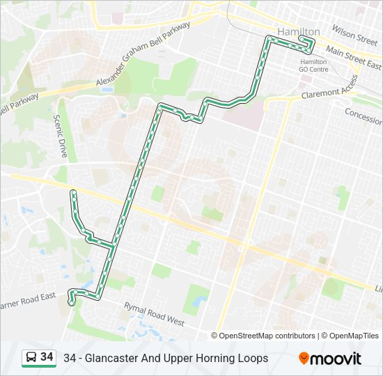 34 Bus Line Map