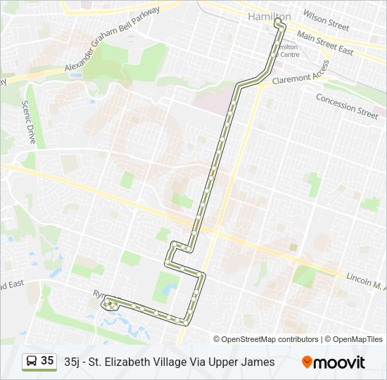 35 Bus Line Map