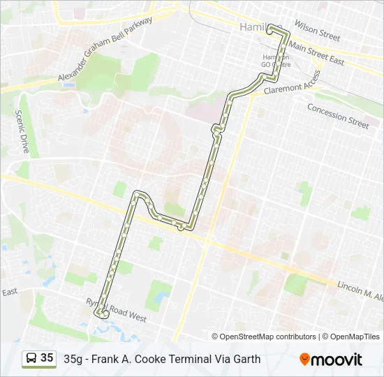 35 Bus Line Map