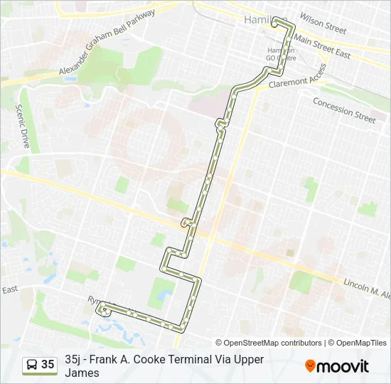 35 Bus Line Map