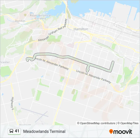 Plan de la ligne 41 de bus