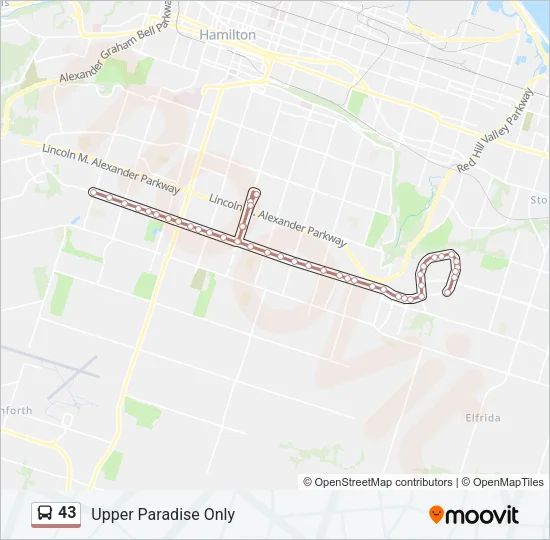 43 Bus Line Map