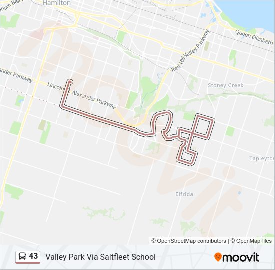 43 Bus Line Map