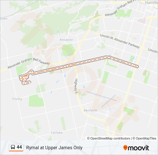 44 Bus Line Map