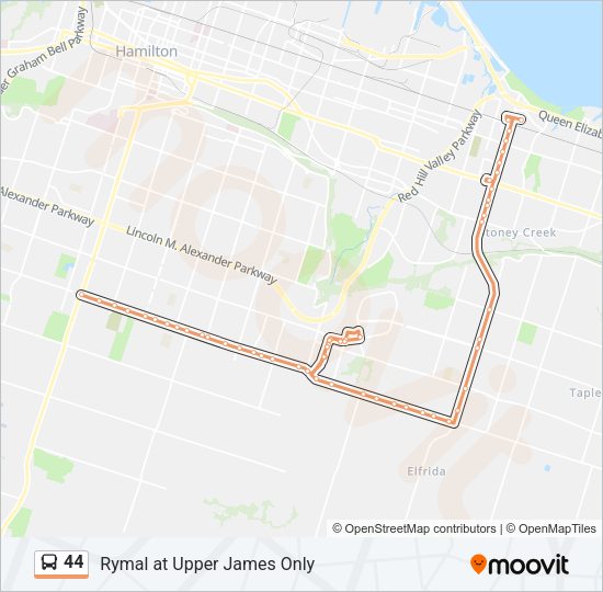 44 bus Line Map