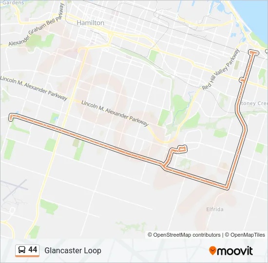 44 Bus Line Map