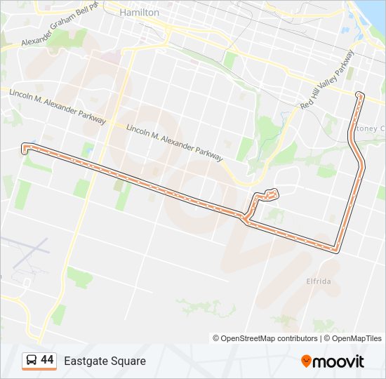 44 Bus Line Map