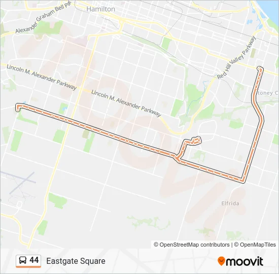 44 Bus Line Map
