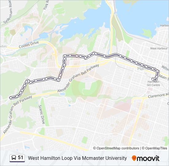 51 Bus Line Map