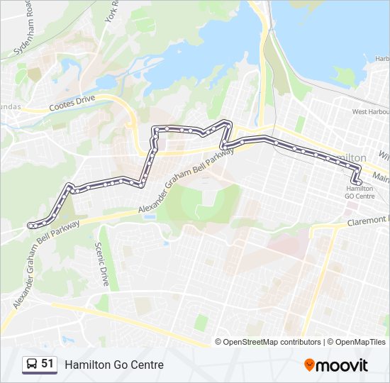 51 Bus Line Map
