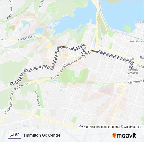 51 Bus Line Map