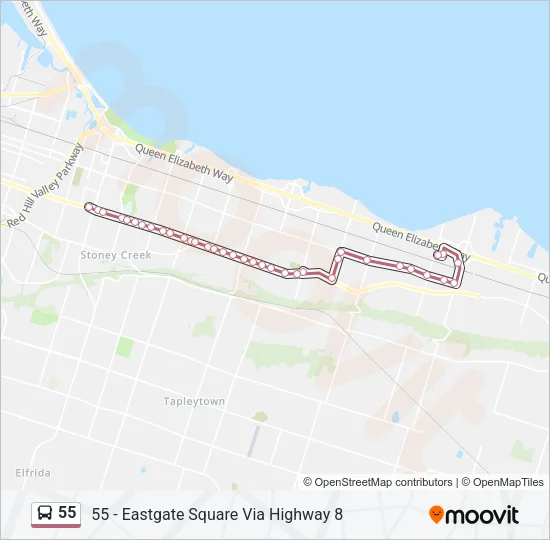 55 Bus Line Map