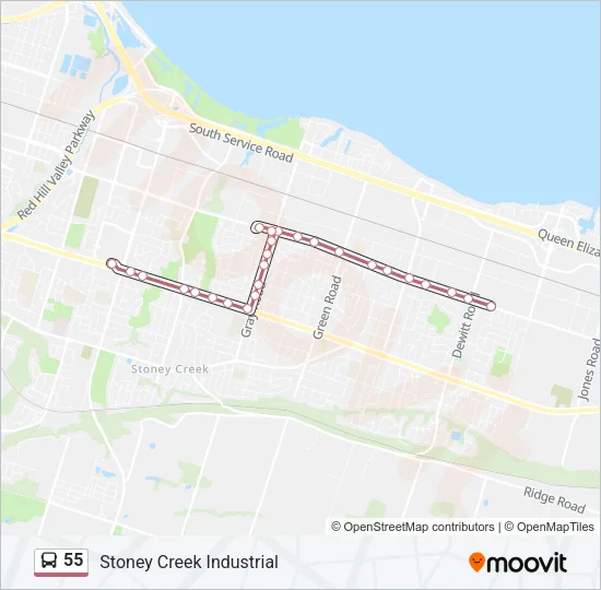 55 Bus Line Map