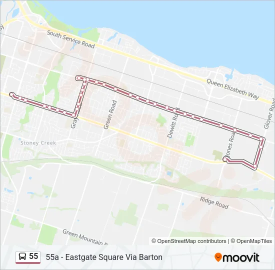 55 Bus Line Map