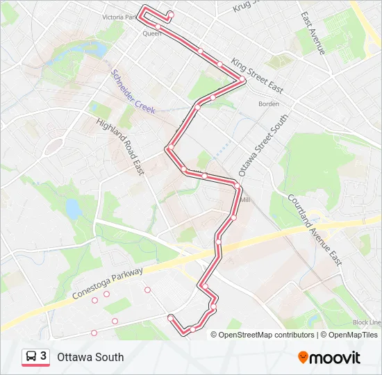 3 Bus Line Map