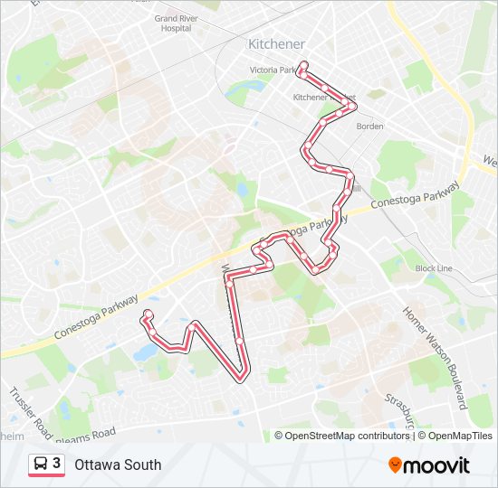 3 Bus Line Map