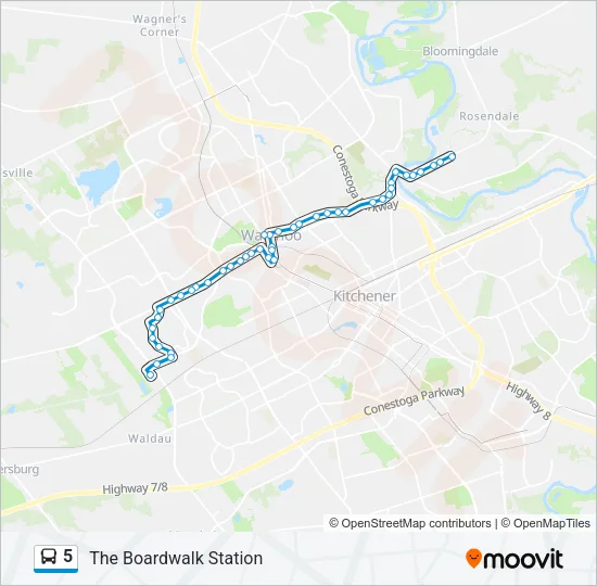5 Bus Line Map
