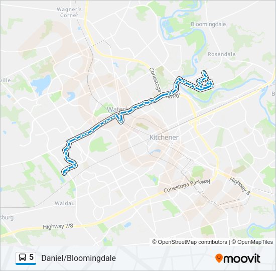 5 Bus Line Map
