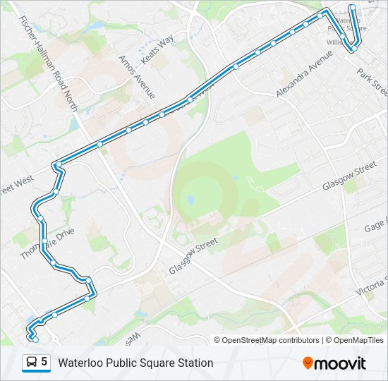 5 Bus Line Map