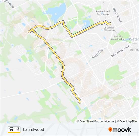 13 bus Line Map