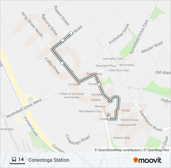 14 Bus Line Map