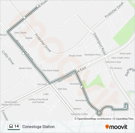 14 Bus Line Map