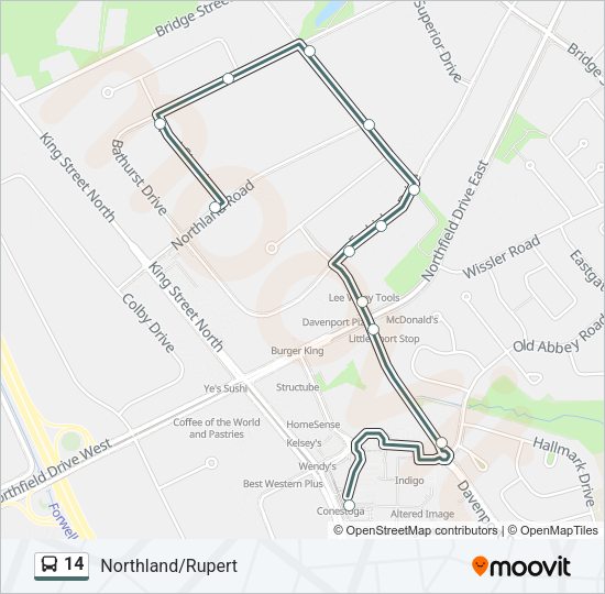 14 bus Line Map