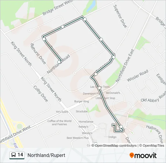 14 Bus Line Map