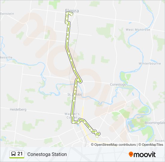 21 Bus Line Map
