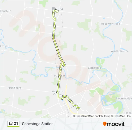 21 Bus Line Map
